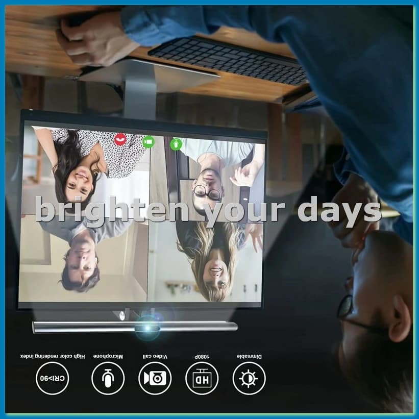 Computer Monitor Light Bar Touch Screen Computer Lamp Eye Protection Computer Monitor Lightbar for PC with webcam-VNB 1080P