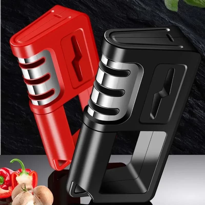 Affilatore professionale manuale giapponese a 3 fasi in carburo di tungsteno per coltelli e forbici da cucina con sistema di affilatura a diamante