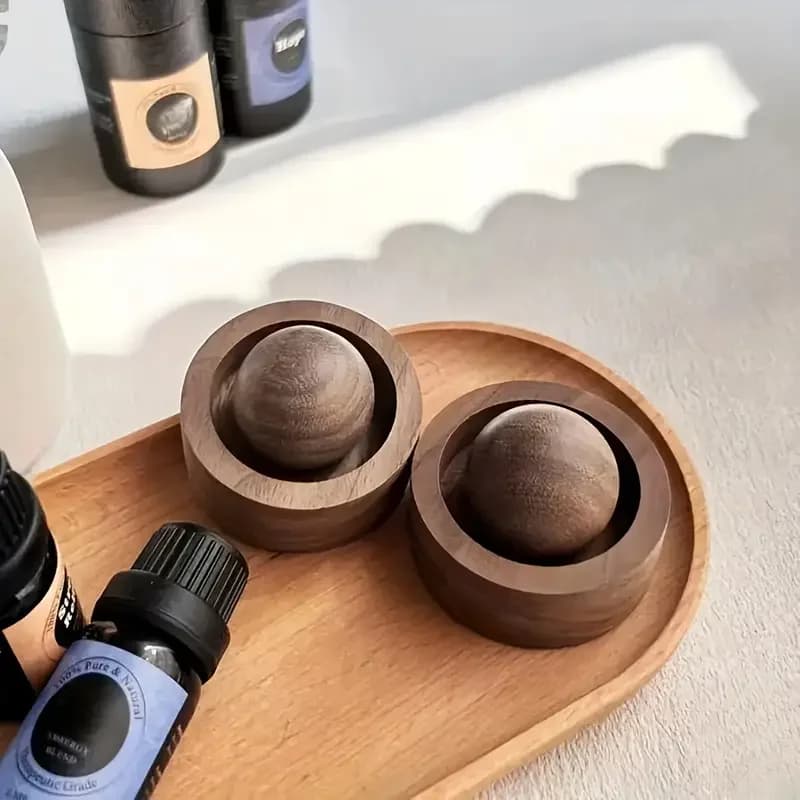 Diffusori sferici in legno naturale bruciatore di incenso ideale per la decorazione dell'auto della camera da letto Diffusore di oli essenziali di fragranza della camera da letto