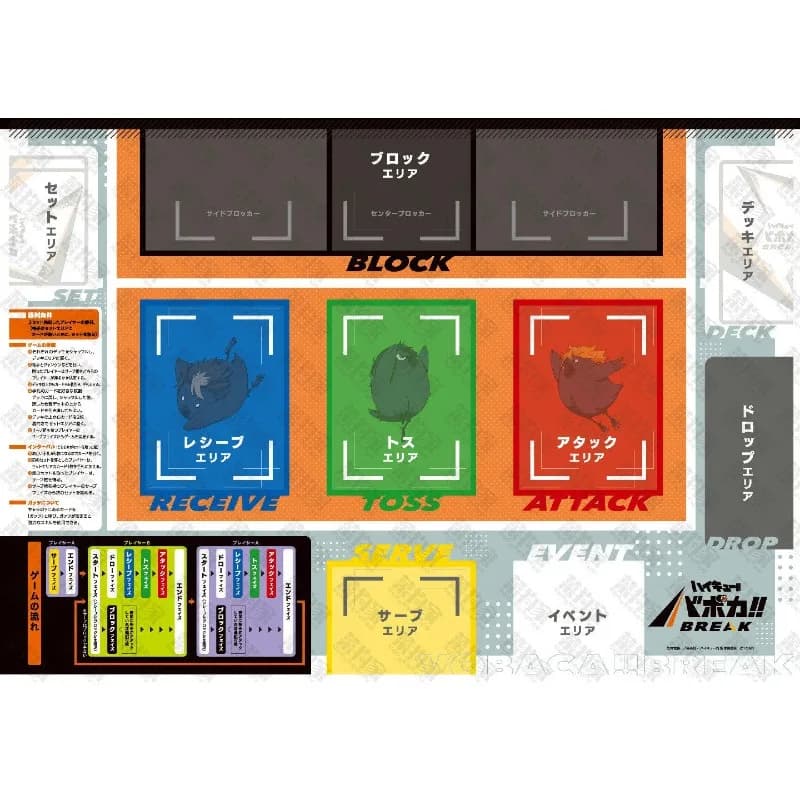 Tappetino da gioco per carte collezionabili VobacaBreak TCG giapponese da 500x350mm, 2mm con bordo cucito, personalizzabile fai da te, in gomma, per giochi di carte e giocattoli