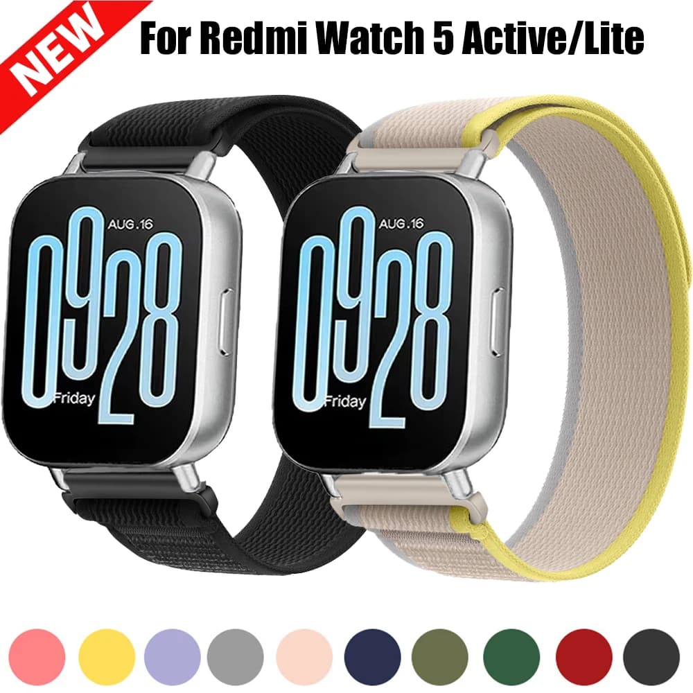 Per Redmi Watch 5 cinturino attivo cinturino in nylon cinturino da 22 mm per Redmi Watch 5 Lite intrecci cinturino sportivo Correa accessori