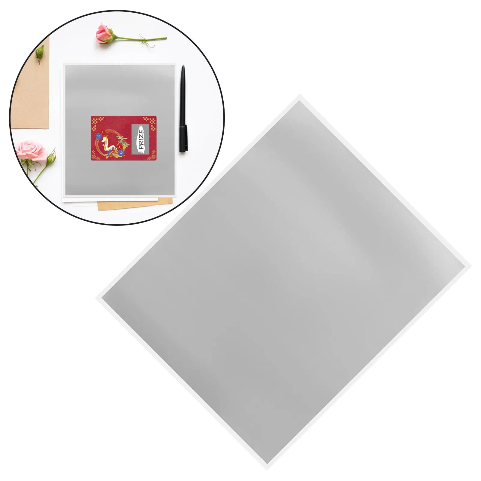5 Fogli di Adesivi Gratta e Vinci, Divertenti Accessori per Giochi Fai-da-Te, Forniture per Feste di Matrimonio, Compleanni e Riunioni Familiari, Formato Grande