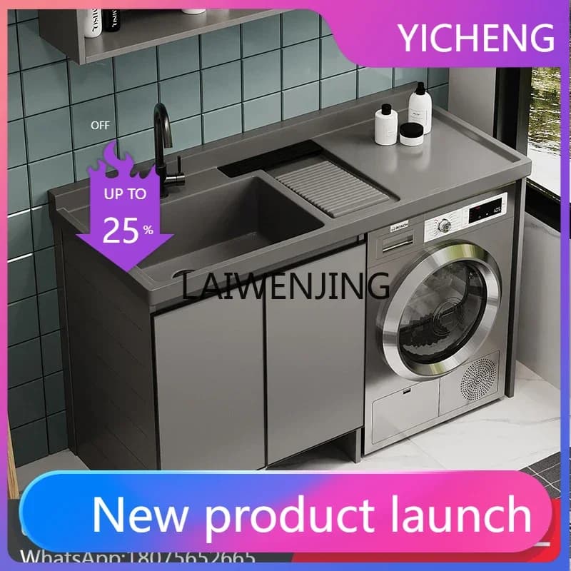Custom LYYYY angled washing machine, with integrated washbasin and axle.