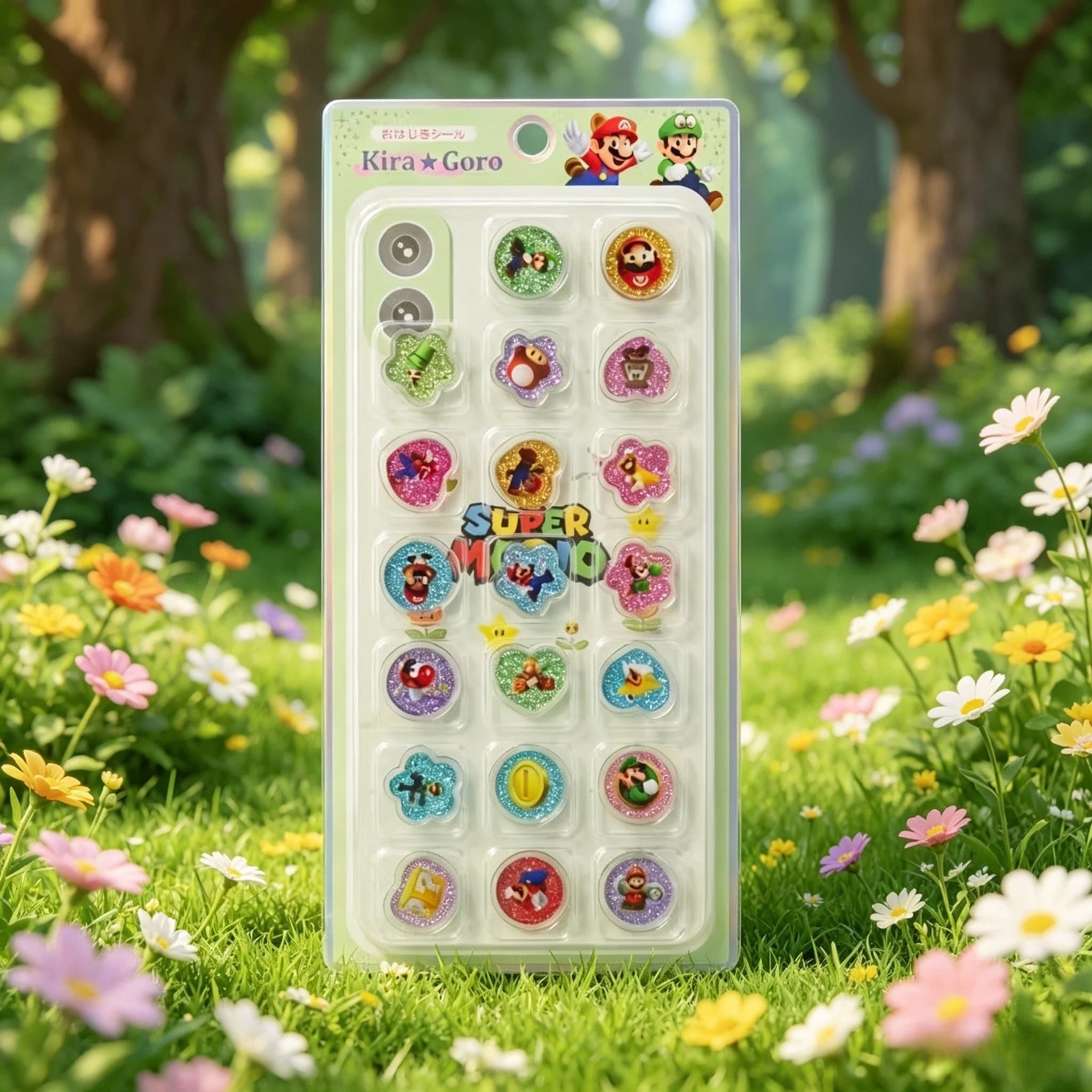 Hot Super Mario 3D Glitter Crystal Stickers Luigi Mario Peach Princess Epoxy Resin Stickers for Phone Case Scrapbook Kids Gift