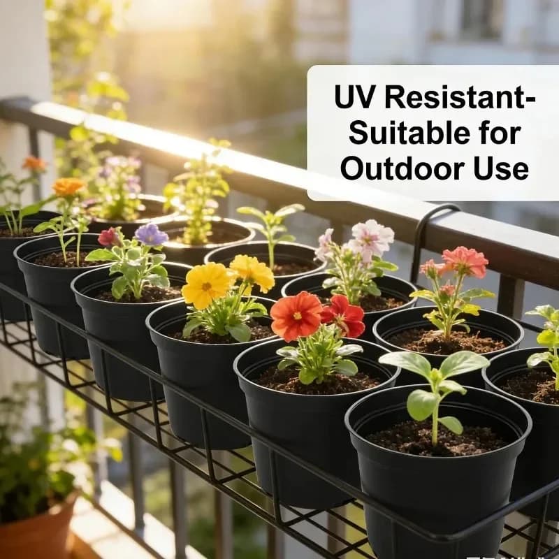 2026-50 pz Vasi per Fiori in Plastica Nera Traspirante, Vasi per Semenzali Riutilizzabili per Casa, Giardino, Serra, Piante, Vaso da Vivaio con Drenaggio