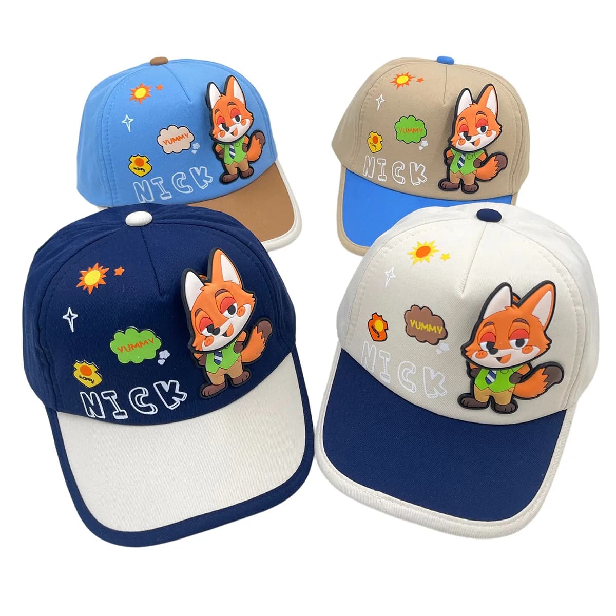 Zootopia rotatable head baseball cap sun hat for boys and girls cartoon fashion outdoor sun peaked hat printing holiday gift