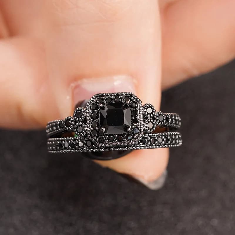 2026 Nuovo set da 2 pezzi con zirconi neri per accessori da sposa di lusso leggeri da donna Moda e stile popolare per banchetti