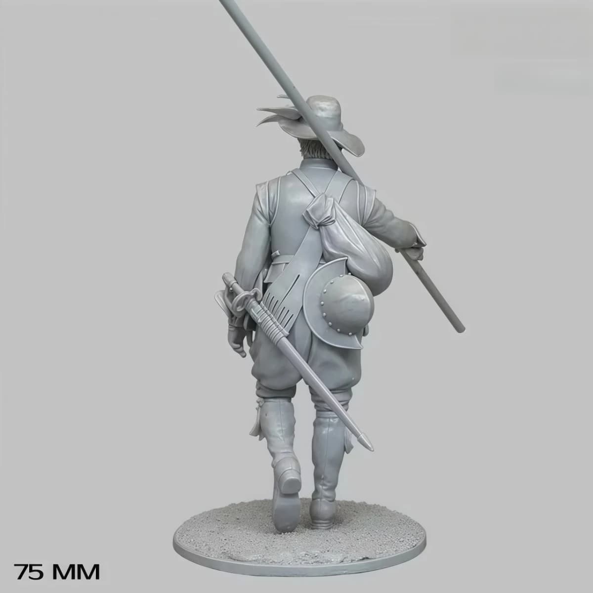 Kit modello in resina non verniciata da 75 mm, tema militare, guerrieri europei del XVII secolo d.C., non assemblati e non verniciati GK