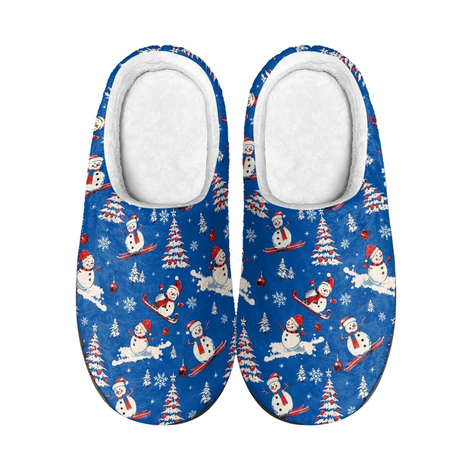 Pupazzo di neve di Natale invernale Pantofole da casa da donna Uomo Sandali morbidi antiscivolo per interni Coppie Scivoli piatti in peluche caldi Scarpe adorabili unisex