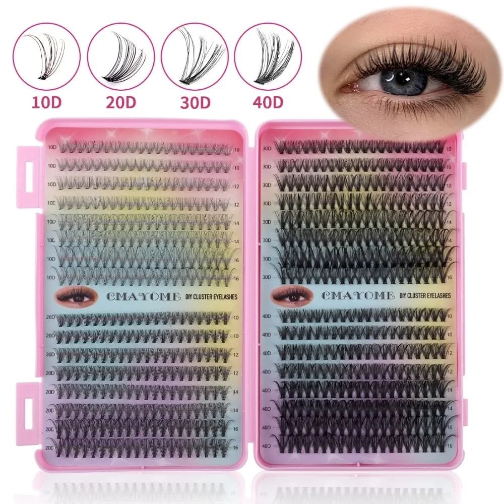 Nuovo Kit Ciglia Finte a Ciuffetti 5D Effetto Naturale 10-16mm, Ciglia Finte in Visone Sintetico, Strumento per il Trucco