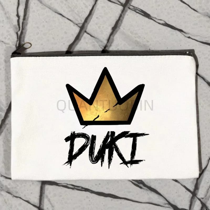 Duki Rapper Custodia in tela Borsa per cosmetici multifunzionale Astuccio per matite con cerniera per studenti fai da te