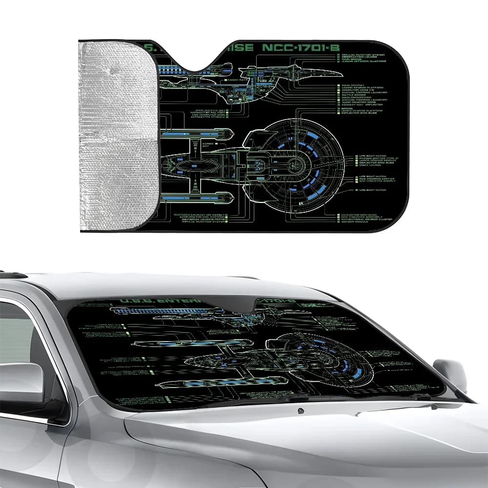 S-Star T-Trek Parasole per auto Isolamento a tre strati Parabrezza anteriore per auto Parasole Ventosa Blocchi Raggi UV Sole