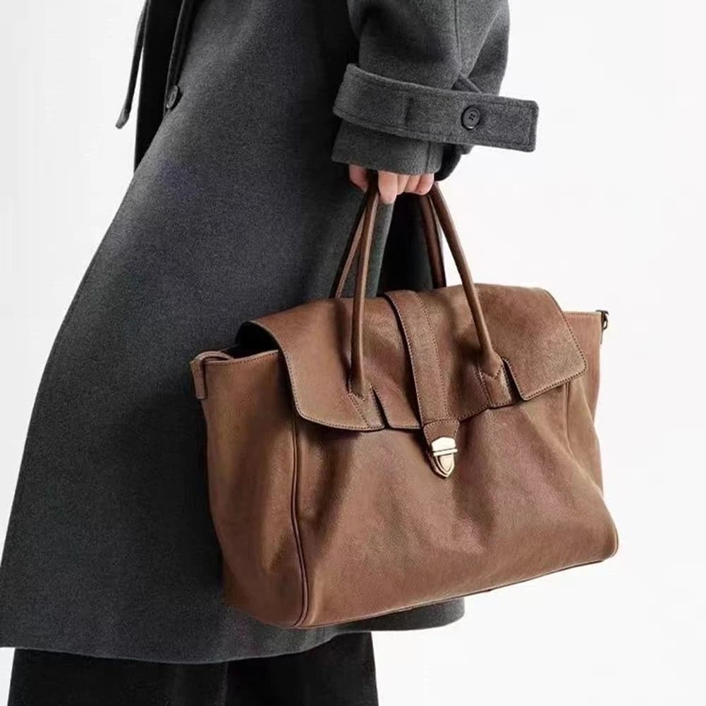 Borsa a tracolla classica da donna con manico superiore Borsa elegante in pelle PU tinta unita per lavoro, viaggi, shopping per le donne