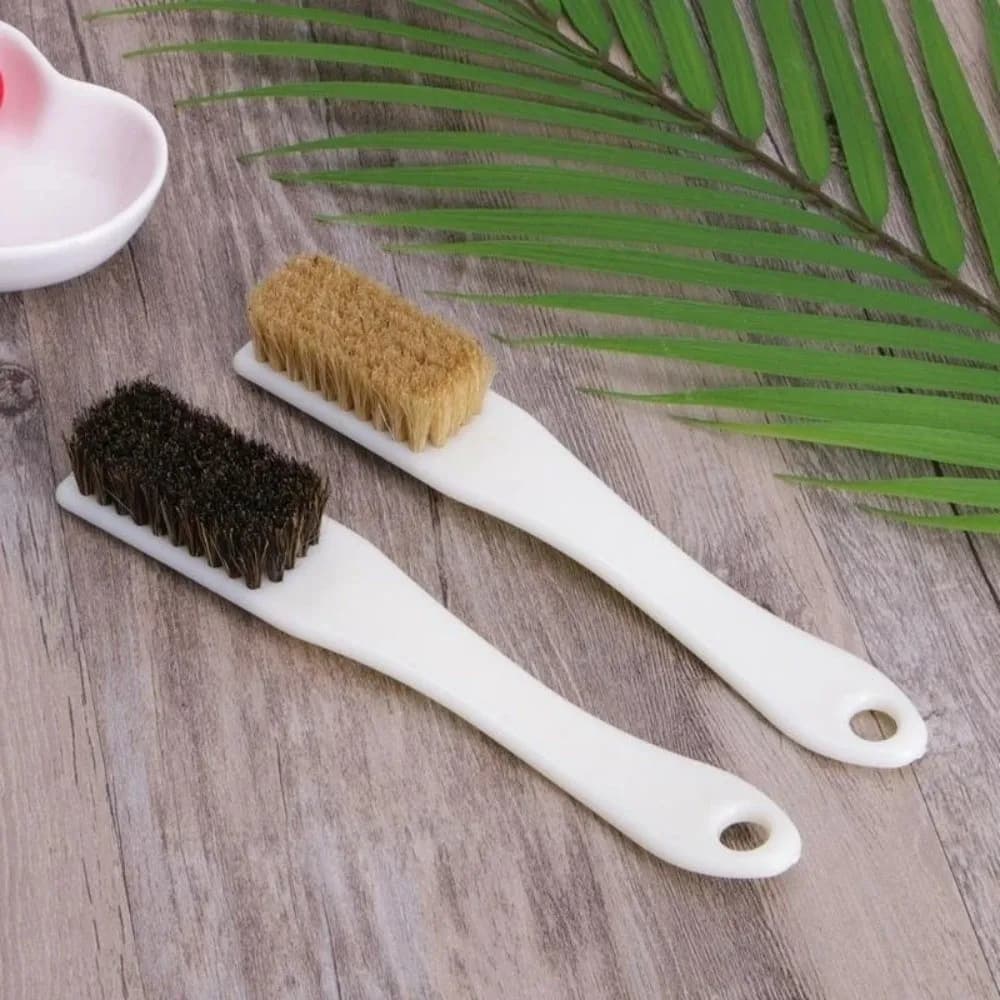 Spazzola per Scarpe in Pelo di Cinghiale Naturale con Manico Lungo, Setole Morbide, Spazzola per Pulizia Auto, Pulizia Interni, Spazzola per Detailing Automobilistico