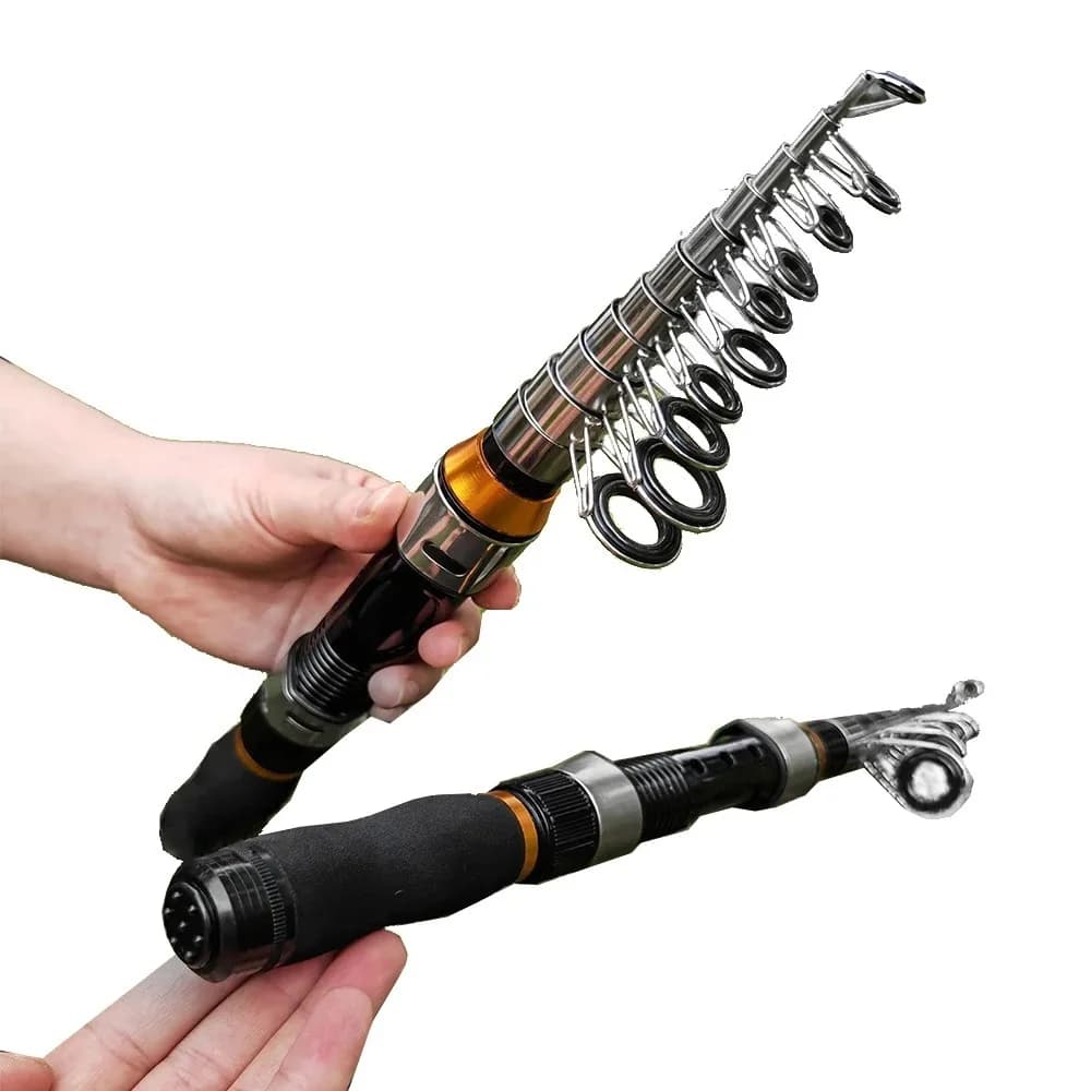 JOSBY Canna da pesca telescopica Spinning mosca Carpa Feeder Fibra Pesca 2.3M 2.1M 1.5M Mini canna da viaggio Mulinello Sedile portatile ultra corto