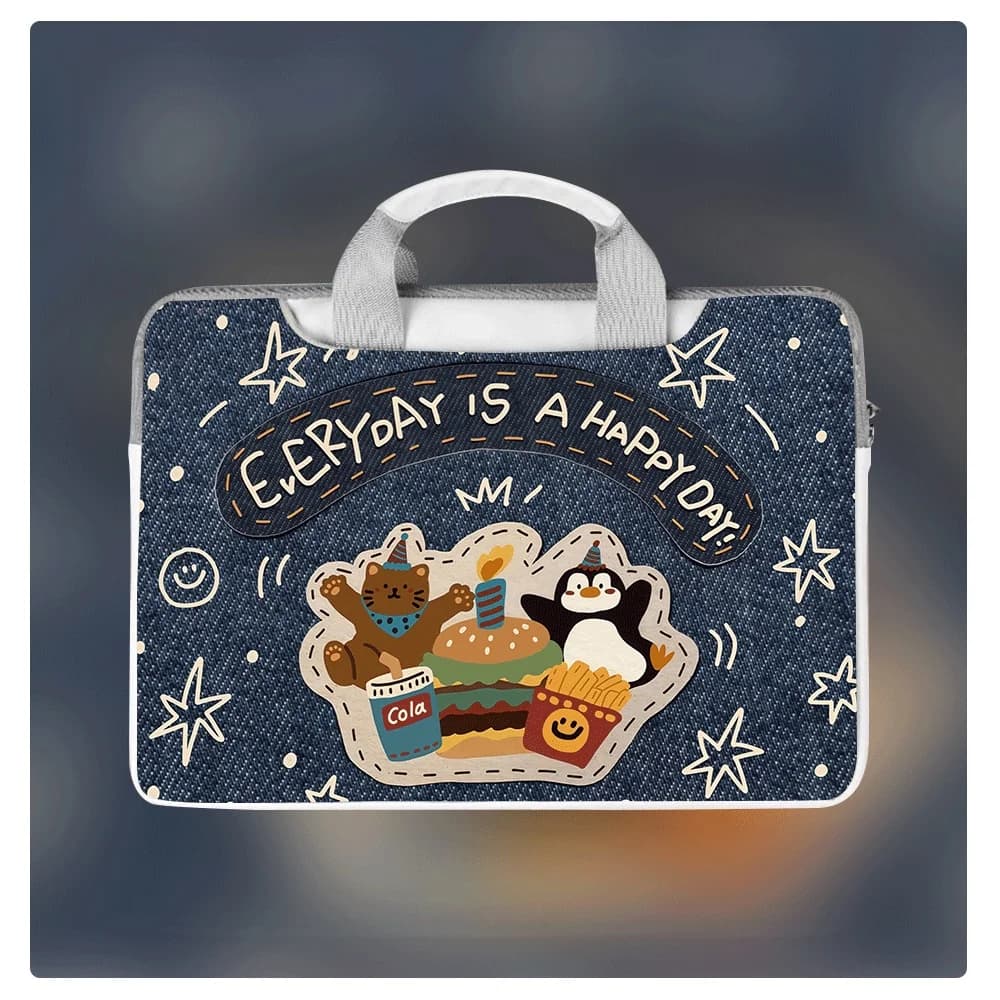 Nuova Borsa per Laptop con Stampa di Animali Cartoon, Custodia per Laptop per Macbook 12 13 14 15.6 16 Pollici, Macbook Air, Asus, Huawei, Idea Regalo