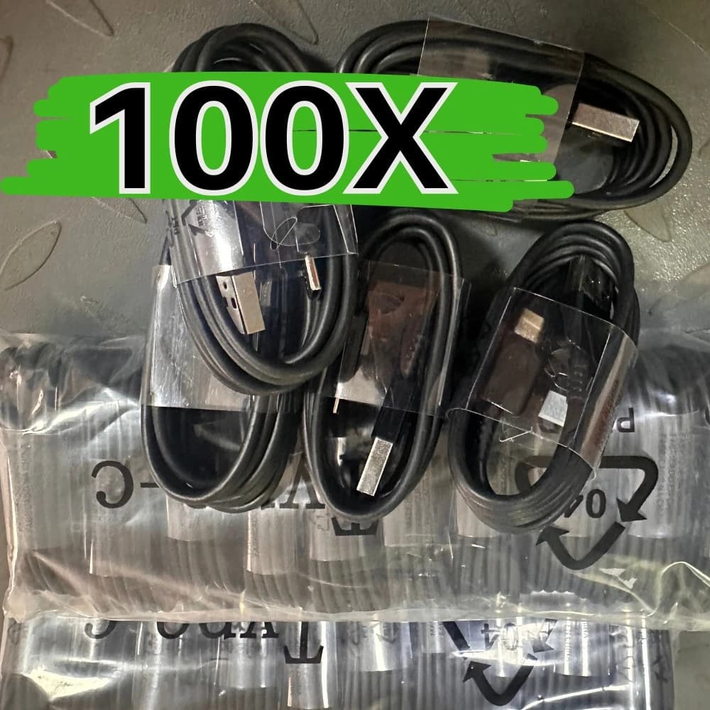 100x Cavi di Ricarica Tipo C da 4 Piedi | Cavo di ricarica rapida da USB A a C per modelli Samsung Galaxy S9/S8 Plus/Note8, potenza di uscita 10-20 W