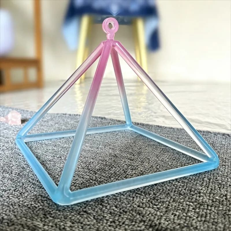 Crystal Singing Pyramid Colorful Quartz Singing Pyramid Meditation Yoga Sound Healing Merkaba Therapy Sound Bowl with Mallet