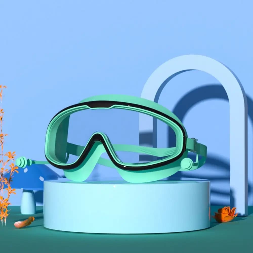 Diving Big Frame Swimming Goggles Wide View With Earplugs Swimming Eyewear Elastic Adjustable Diving Eyewear Swimming Beginner