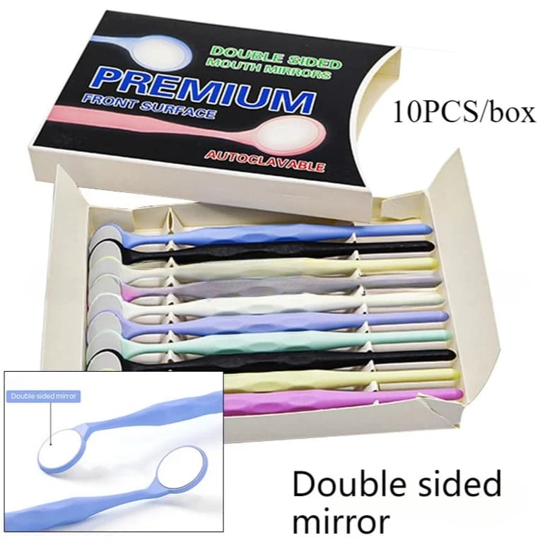 Best 10 pcs/box Lab Bocca Mirror Autoclavabile Premium Examination Front Reflector Double Sided Mirrors Oral Whitening Tool