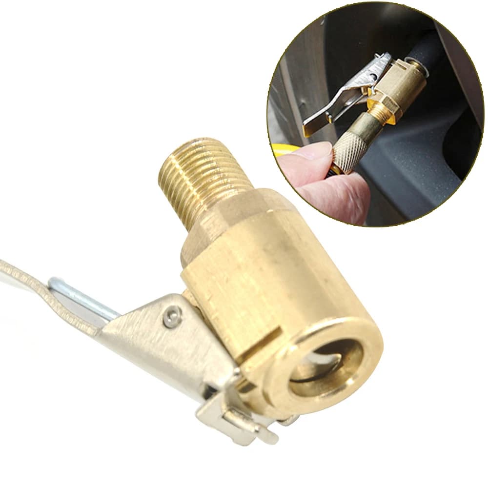 Auto Camion Ottone Pompa di gonfiaggio dell'aria Mandrino Ruota della gomma Valvola della gomma 8mm Morsetto a clip Adattatore del connettore Accessori per il compressore