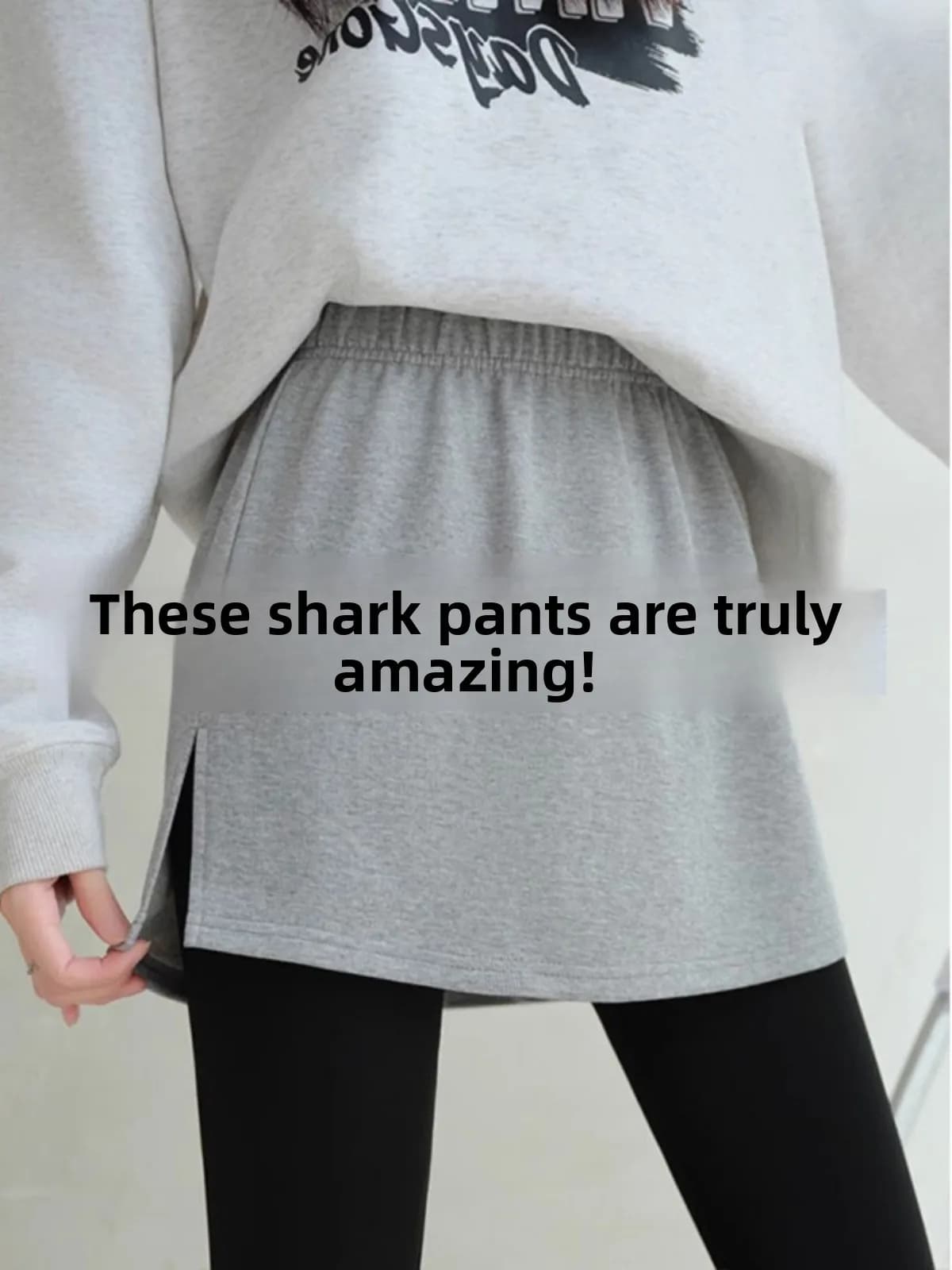 Women's Shark Base Layer Pants Half-length Skirt Inner Wear Tummy Covering Autumn Winter Fashion Commute Korean Style