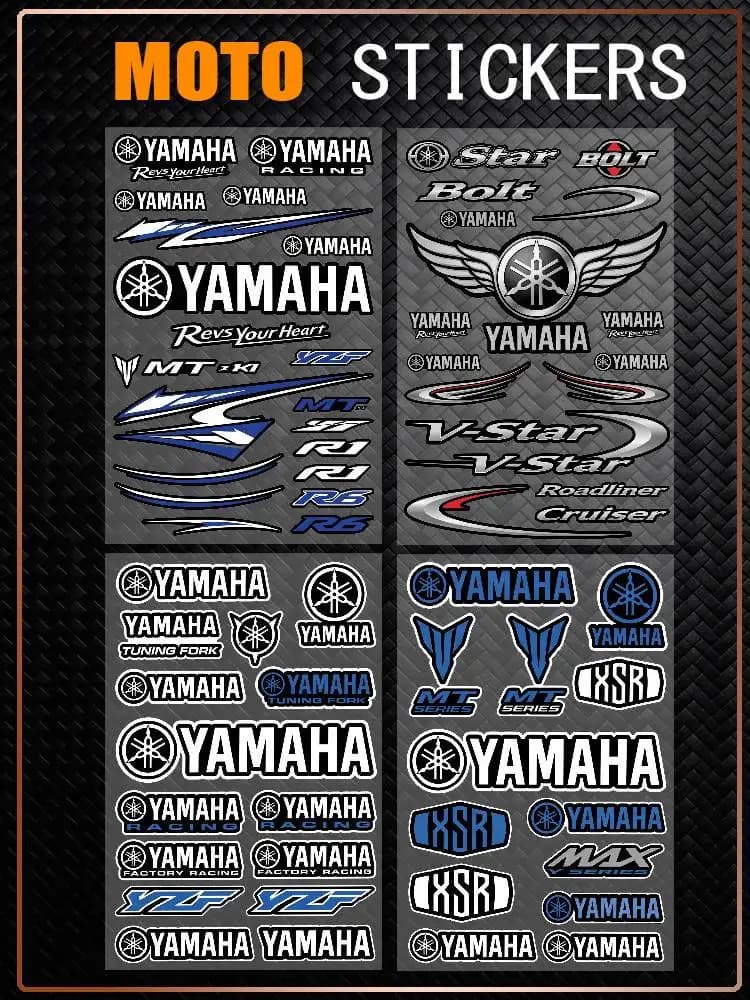 Adesivi Decorativi Riflettenti Impermeabili Anti-Graffio Multiuso per YAMAHA RACING, per Auto, Moto, Casco, Tazza, Frigorifero