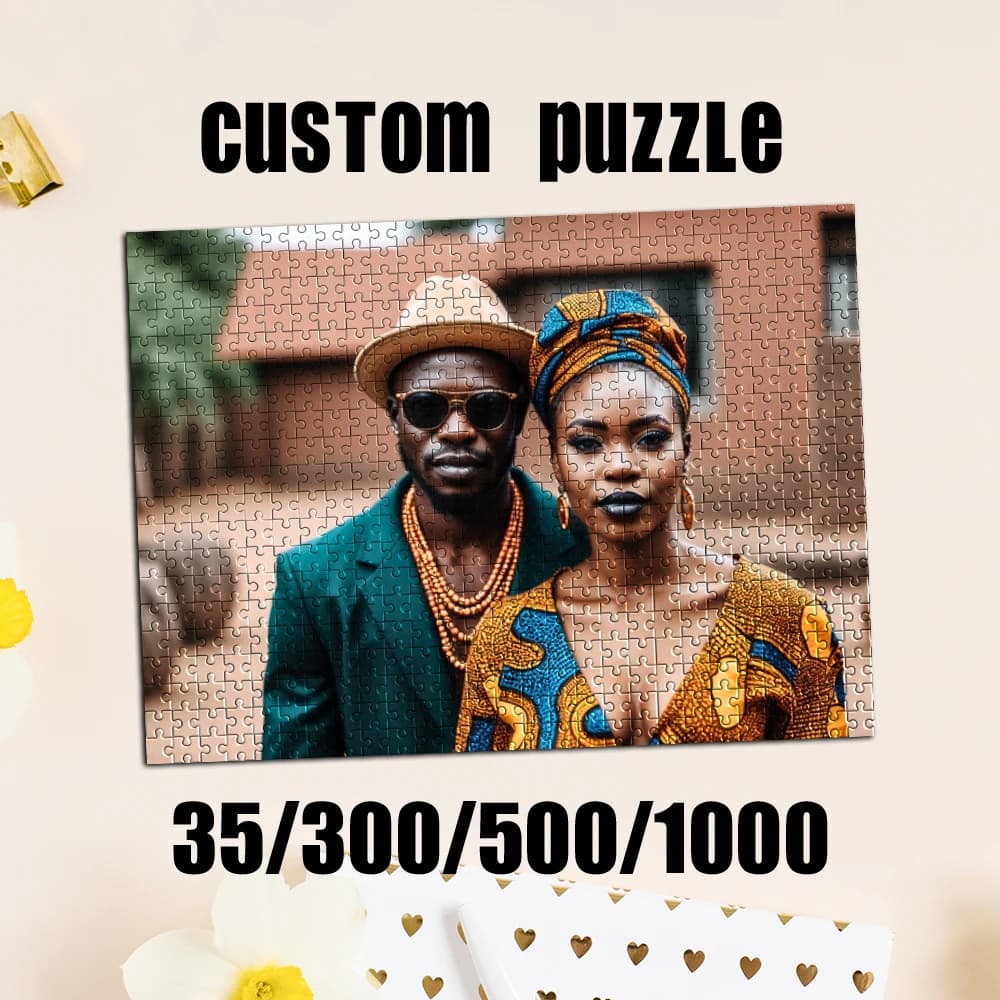 35/300/500/1000 pezzi Puzzle fotografico personalizzato per coppie, personalizzabile, fai da te, decorazione, regalo da collezione, regalo di Natale