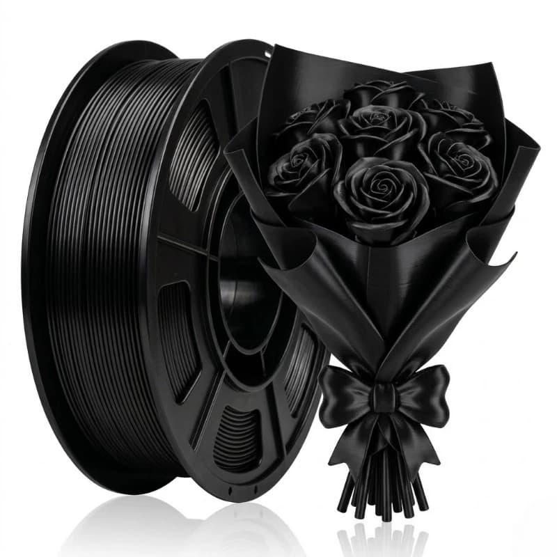 3D printer filament, glossy silk PLA filament, 1.75 mm, with a smooth, silky surface, ideal for 3D printing, dimensional accurac
