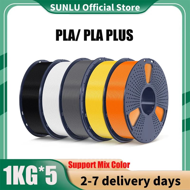 SUNLU 5KG PLA/PLA Plus Filamenti 5 Rotoli di Filamento 3D 1KG/rotolo 1,75mm 100% Filamento Linee Simpatiche Per La Stampa 3D Da UE USA