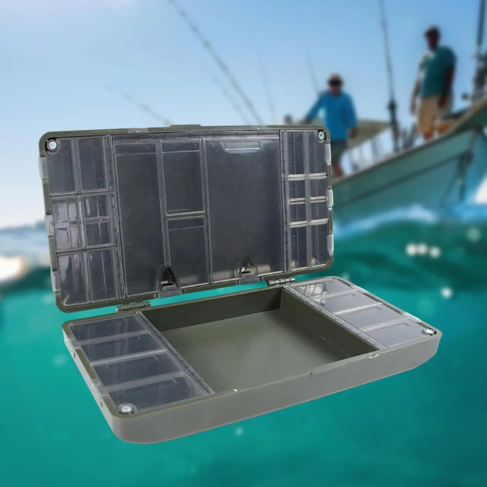Double Side Fishing Equipment Box, Light Organizer with Parts for Store Tools and Fishing Equipment