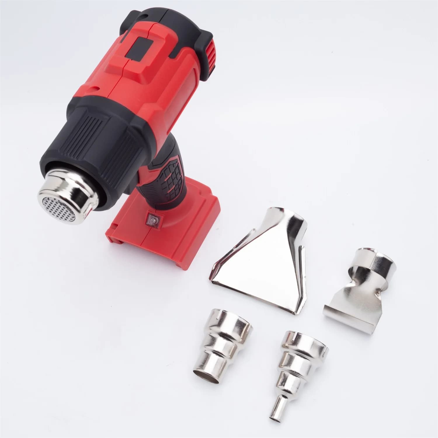 Pistola termica Pistola ad aria calda per Milwaukee 18V Batteria Essiccatore elettrico Resina Cordless 360W Pistola ad aria calda Kit 4 × Ugelli ((Senza batteria)