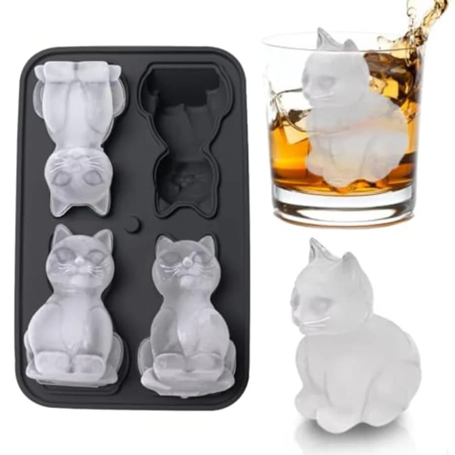 Stampo per cubetti di ghiaccio 3D, vassoio per cubetti di ghiaccio con imbuto per cocktail, bourbon, brandy, whisky, regali per uomini, in silicone divertente