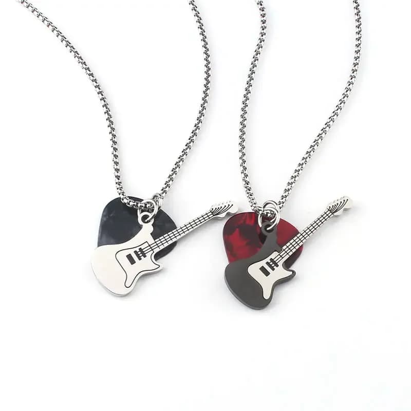 Rock Guitar Pick Necklace Perfect Gift for Guitarists & Music Fans