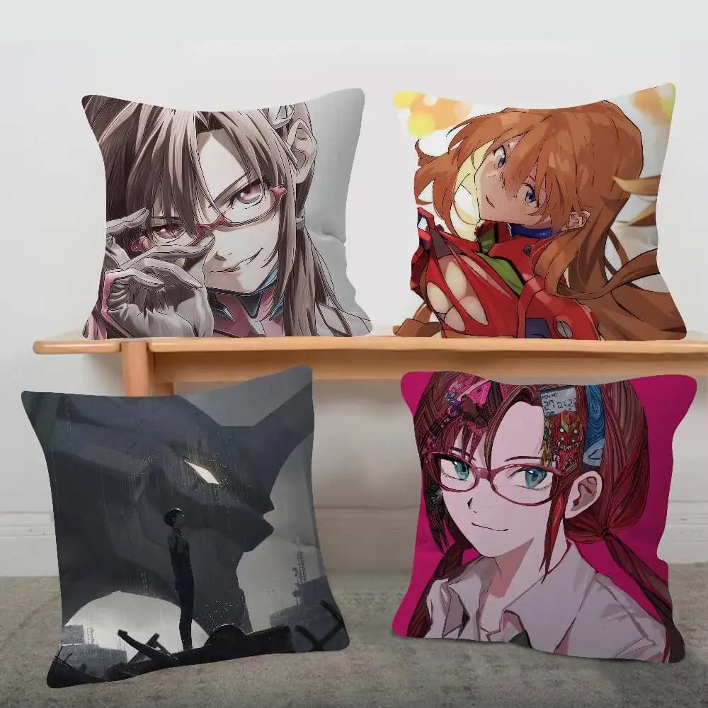 Anime Neon Genesis Evangelion Cute Cartoon L Game Cushion Cover Pillowcase Upholstery Sofa Throw Pillow Home Decor Pillowcas