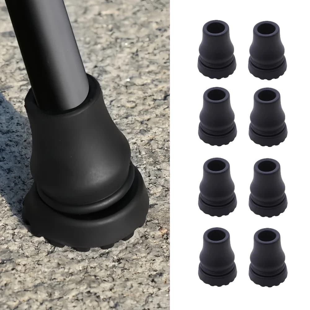 4 pezzi 16-22mm cuscinetti in gomma antiscivolo copri bastoncini, stampelle, cuscinetti inferiori, coperture protettive, bastoncini da arrampicata ed escursionismo, punte