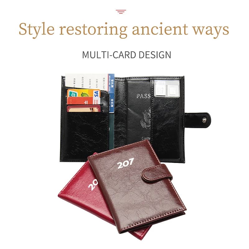 Premium Oil Wax Leather Car Passport Holder For Peugeot 2008 3008 307 308 206 207 208 407 508 5008 106 107 4008 607 108 807