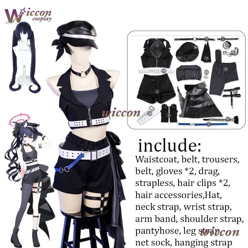Uniform Game Blue Archive Cos Serika Cosplay Idol Costume Sexy Women Halter Tops High Waist Uniform Okusora Ayane Idol Outfit