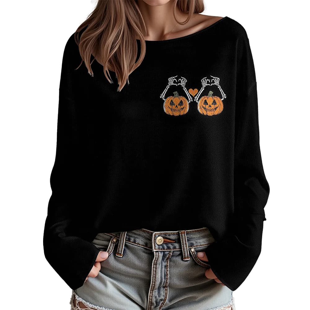 Maglioni lavorati a maglia da donna Halloween 2025 Maglione Merch Pullover streetwear a maniche lunghe 10