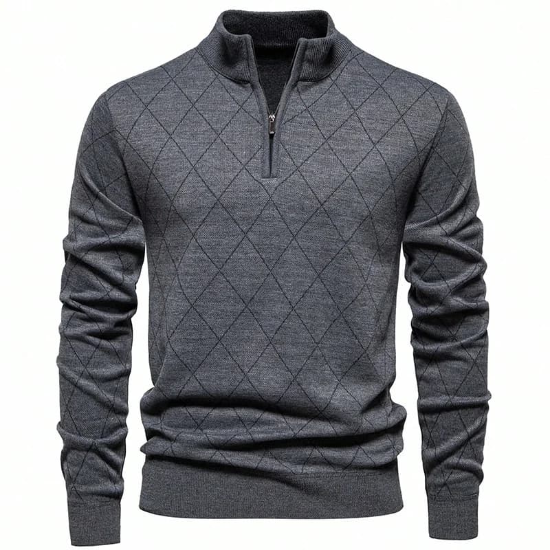 Maglione lavorato a maglia da uomo di nuova moda americano mezza zip in pile maglieria da uomo colletto alla coreana maglioni casual pullover