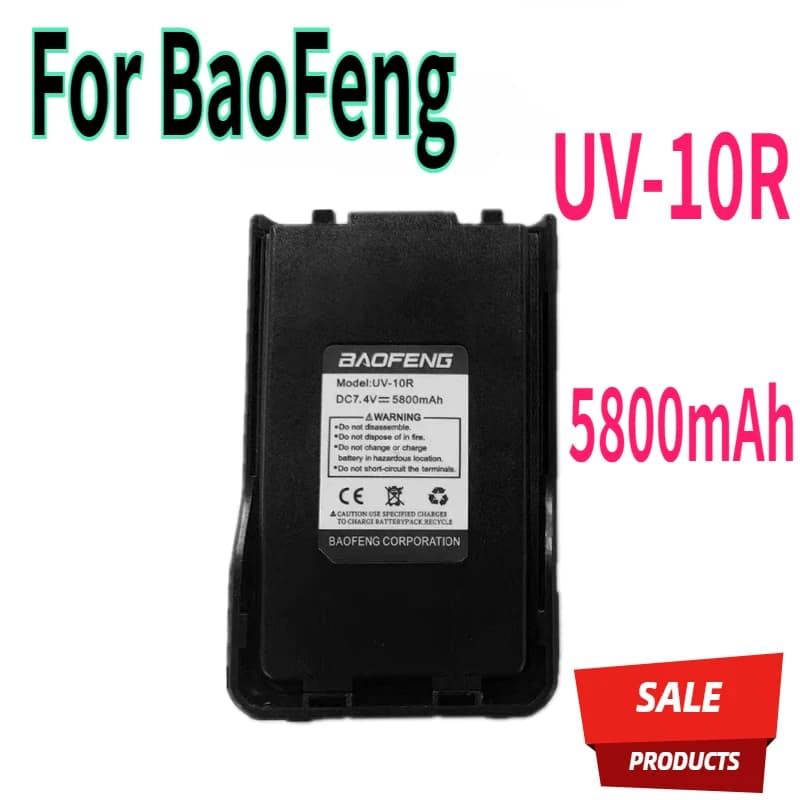 5800mAh Ricaricabile per BaoFeng UV-10R Batteria Per Radio Bidirezionale Walkie Talkie uv 10R 7.4v Batteria UV10R Accessori