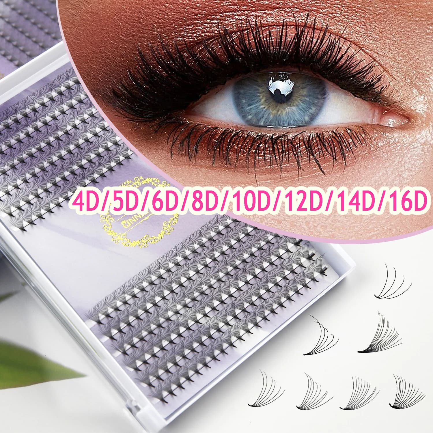 Premande Volume fan Lash Wispy Bundles Cil 5D/6D/8D extension ciglia Russia Volume 10D Point Base fasci di Cluster individuali
