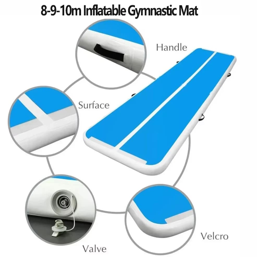 8 ~ 10 meters PVC Inflatable Yoga Gymnastics Zerbino Air Deck Gymnastics Zerbino 20 cm Addens Air Track Tumbling Buttafuori Flooring for Gym