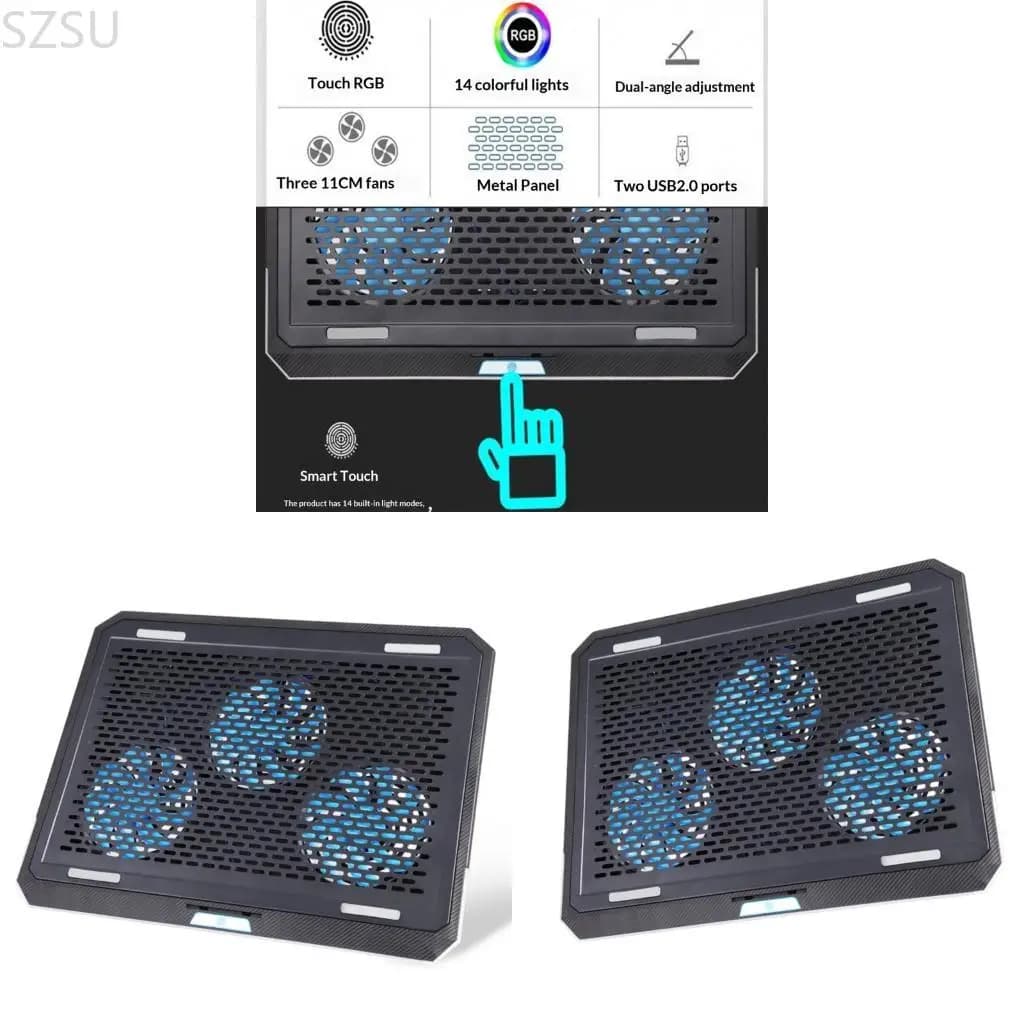 Supporto raffreddamento universale SZSU per laptop da 17,3 pollici con funzionamento silenzioso e luce RGB