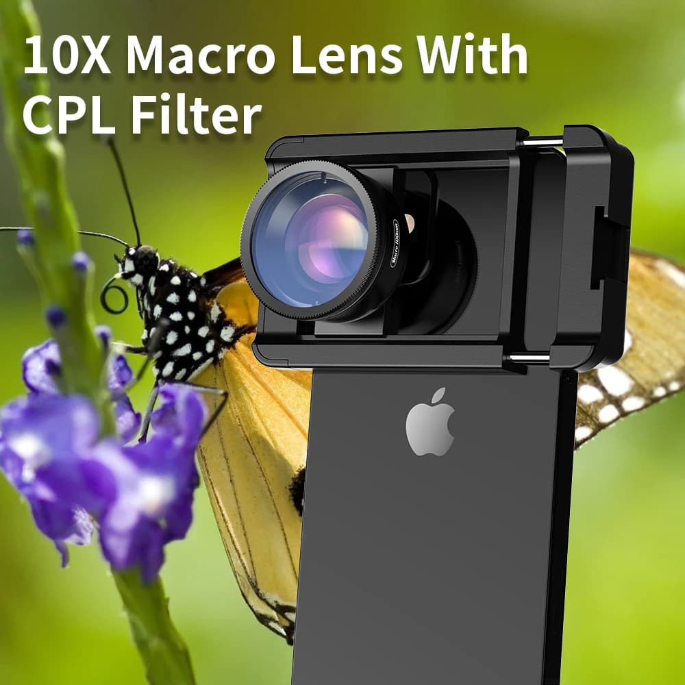 APEXEL obiettivo Macro 4K HD 100mm integrato con filtro CPL Micro lenti a morsetto universale per iPhone Samsung tutti gli smartphone