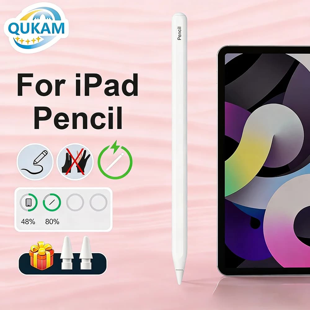 Penna Stylus per Apple Pencil 2 con Ricarica Wireless e Rilevamento del Palmo per iPad 10/9/8/7 Gen, Air 6/5/4, Pro 12.9/11, Mini 6 - Penna da Disegno