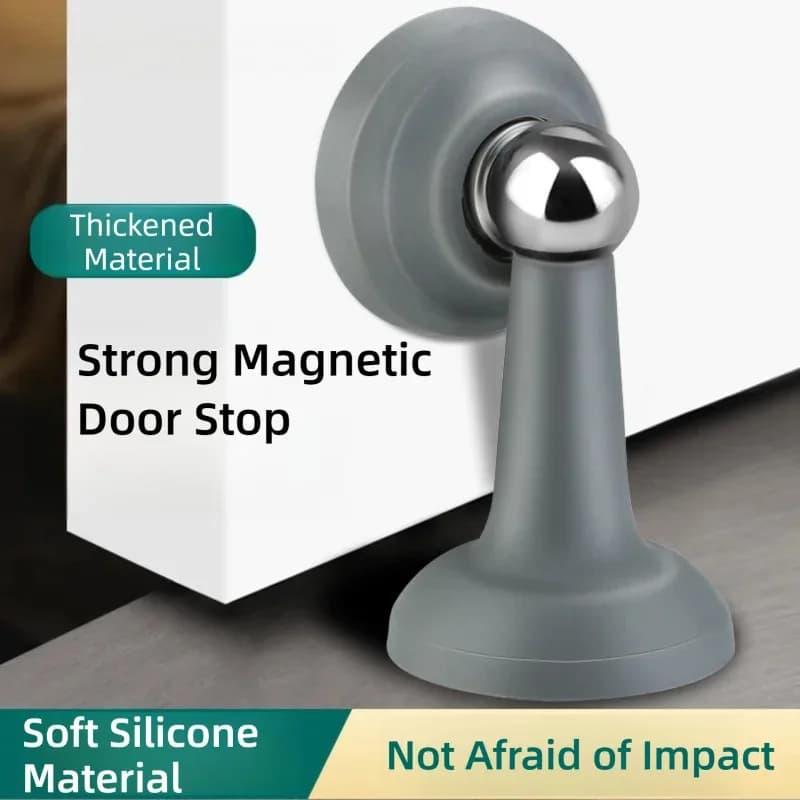 Fermaporta in Silicone Antiurto con Forte Magnete, Silenzioso, Senza Foratura, Compatibile con Parete e Pavimento