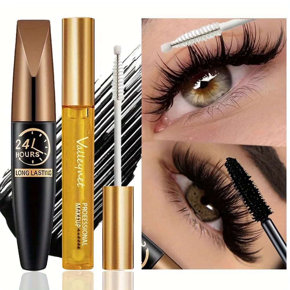 2 pieces/set serum natural for the care of eyelashes + mascara curling hair 5D curled eyelashes, set make-up waterproof long lasting travel eyes