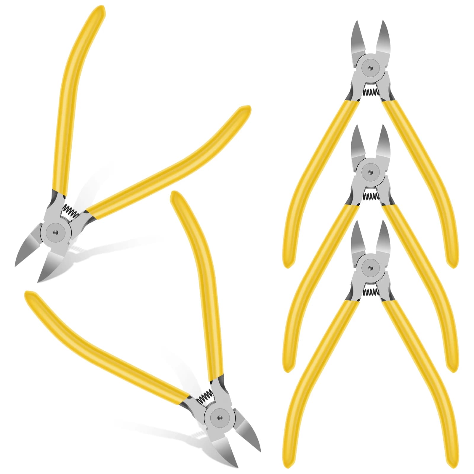 Pinze da taglio diagonali da 5 pezzi, pinze professionali per il taglio dei cavi in acciaio al carbonio da 6 pollici con impugnatura ergonomica per fascette per cavi