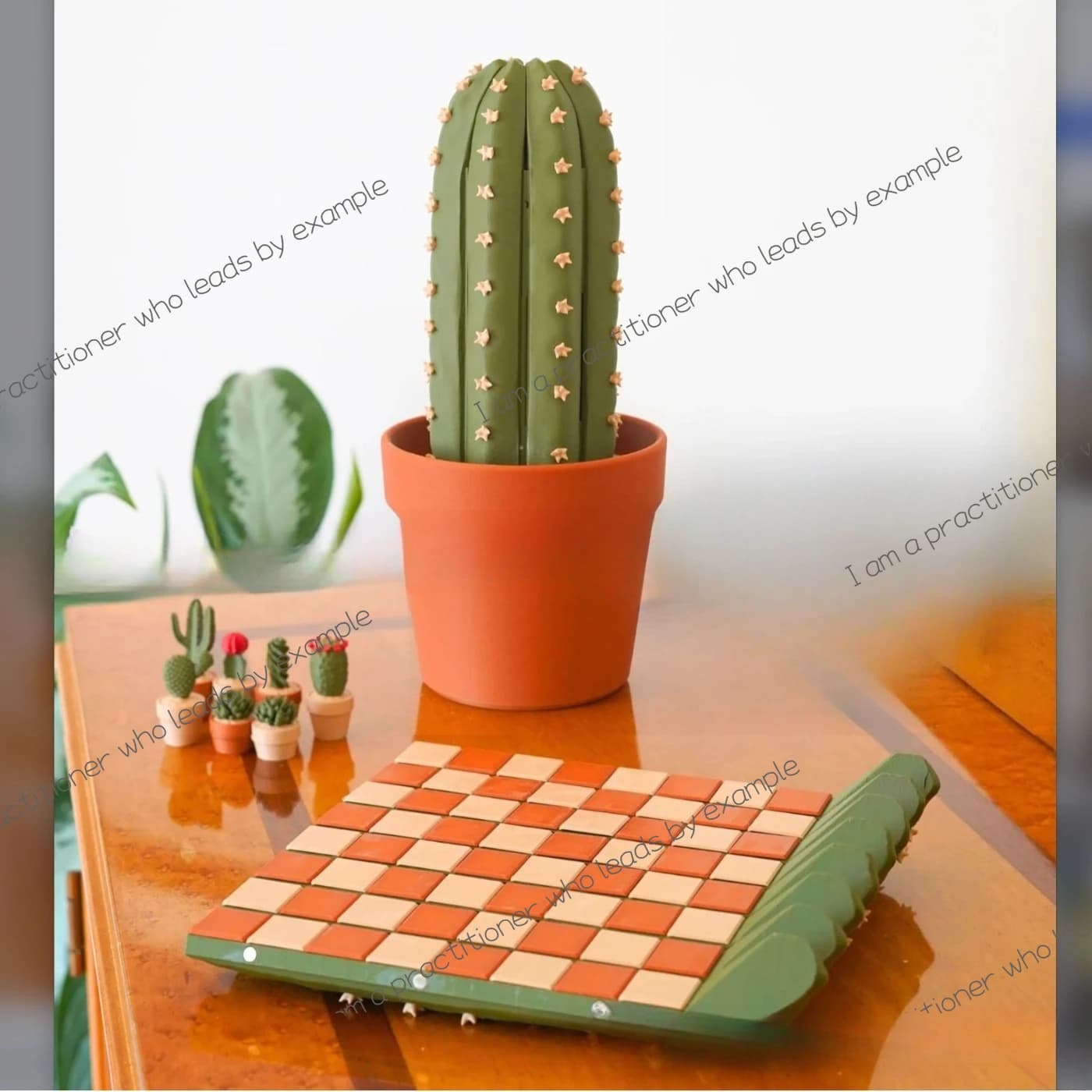 Nuovo set di scacchi di cactus arrotolabile Giocattolo di scacchi di cactus creativo per la casa 3d
